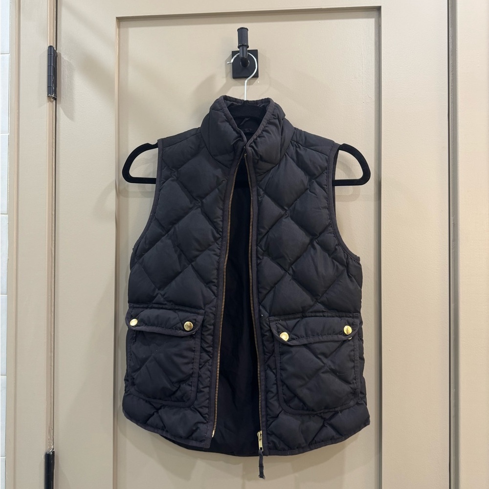J. Crew Black Quilted Vest